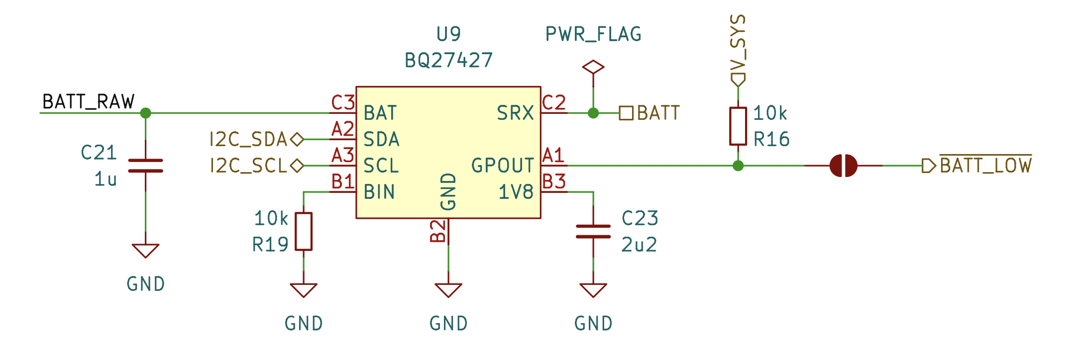 BQ27427 application schematic